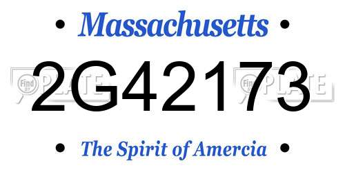 2G42173 Massachusetts License Plate