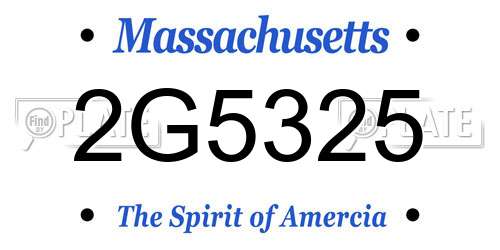 2G5325 Massachusetts License Plate