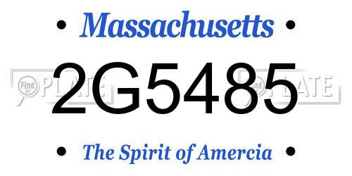 2G5485 Massachusetts License Plate