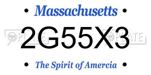 2G55X3 Massachusetts License Plate