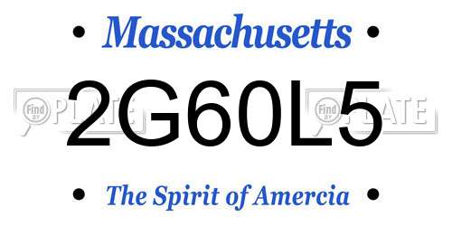 2G60L5 Massachusetts License Plate