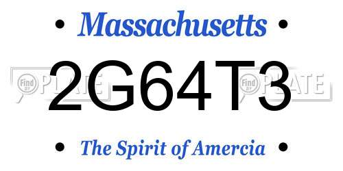 2G64T3 Massachusetts License Plate