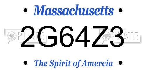 2G64Z3 Massachusetts License Plate