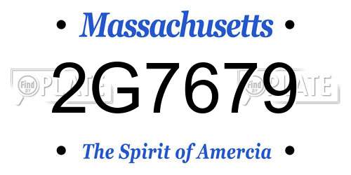 2G7679 Massachusetts License Plate