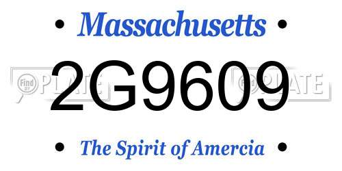 2G9609 Massachusetts License Plate
