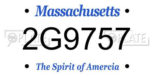 2G9757 Massachusetts License Plate
