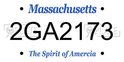 2GA2173 Massachusetts License Plate