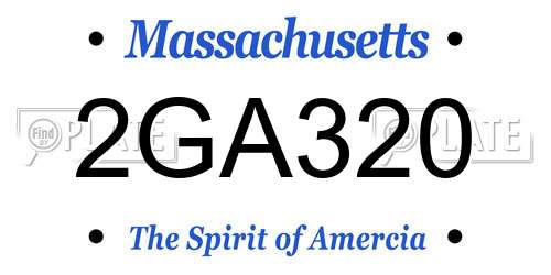 2GA320 Massachusetts License Plate