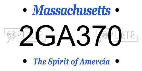 2GA370 Massachusetts License Plate