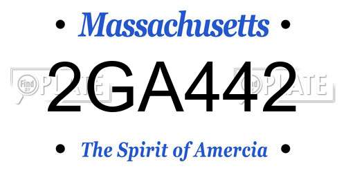 2GA442 Massachusetts License Plate
