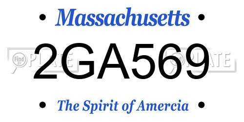 2GA569 Massachusetts License Plate