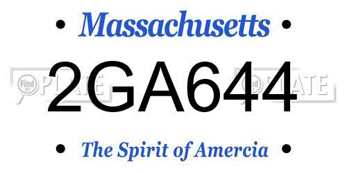 2GA644 Massachusetts License Plate