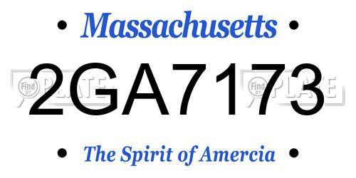 2GA7173 Massachusetts License Plate