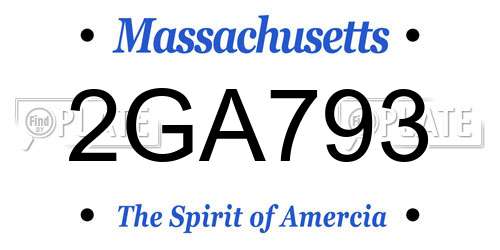 2GA793 Massachusetts License Plate