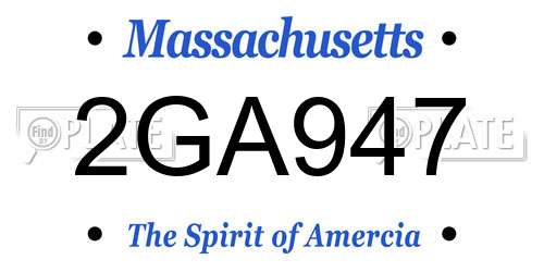 2GA947 Massachusetts License Plate