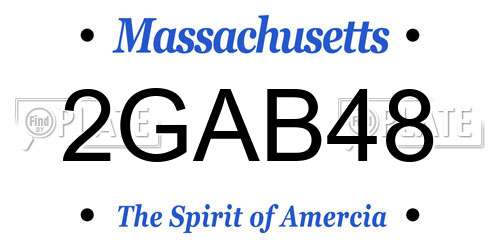 2GAB48 Massachusetts License Plate