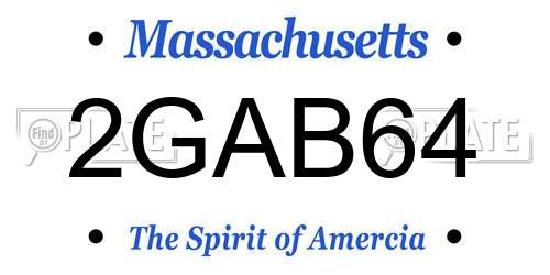 2GAB64 Massachusetts License Plate