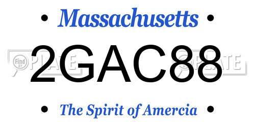 2GAC88 Massachusetts License Plate