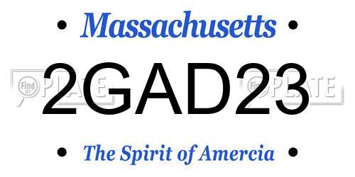 2GAD23 Massachusetts License Plate