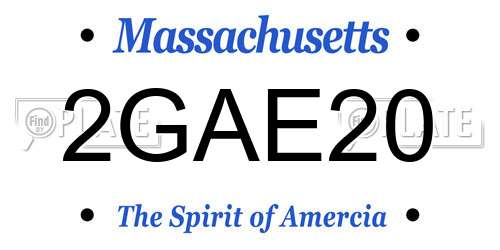 2GAE20 Massachusetts License Plate