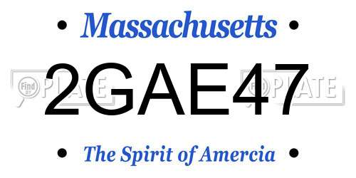 2GAE47 Massachusetts License Plate