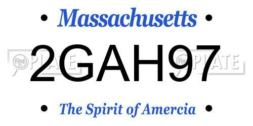 2GAH97 Massachusetts License Plate