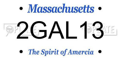 2GAL13 Massachusetts License Plate