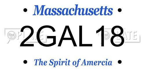 2GAL18 Massachusetts License Plate