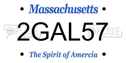 2GAL57 Massachusetts License Plate