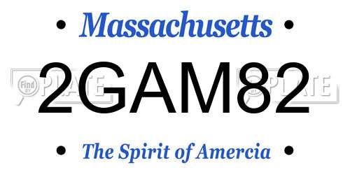 2GAM82 Massachusetts License Plate
