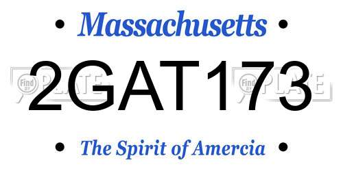 2GAT173 Massachusetts License Plate