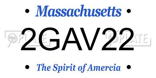 2GAV22 Massachusetts License Plate