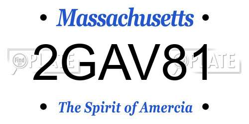 2GAV81 Massachusetts License Plate