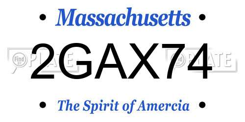 2GAX74 Massachusetts License Plate