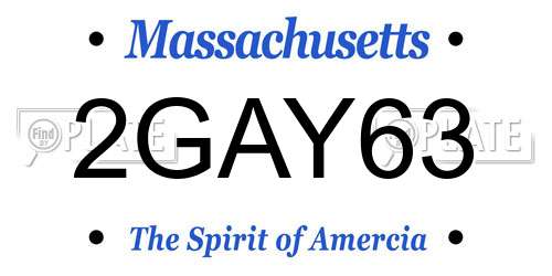 2GAY63 Massachusetts License Plate