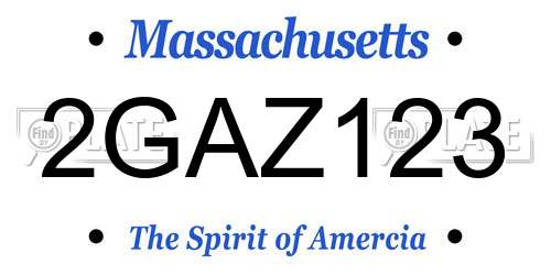 2GAZ123 Massachusetts License Plate