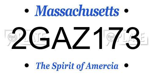 2GAZ173 Massachusetts License Plate