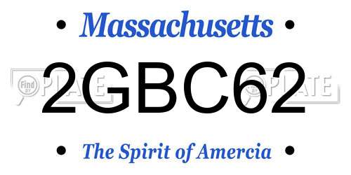 2GBC62 Massachusetts License Plate