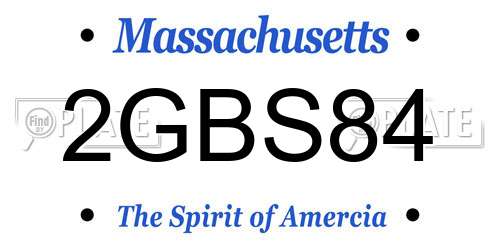 2GBS84 Massachusetts License Plate