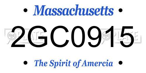 2GC0915 Massachusetts License Plate