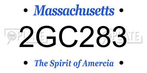 2GC283 Massachusetts License Plate