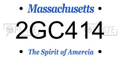 2GC414 Massachusetts License Plate