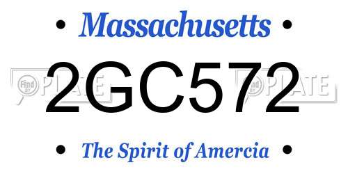 2GC572 Massachusetts License Plate