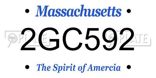 2GC592 Massachusetts License Plate