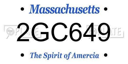 2GC649 Massachusetts License Plate