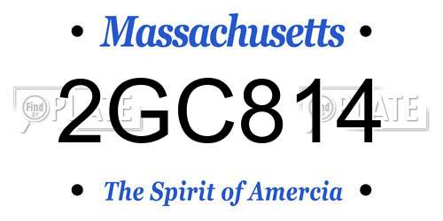 2GC814 Massachusetts License Plate