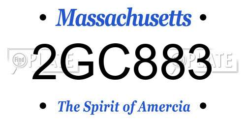2GC883 Massachusetts License Plate