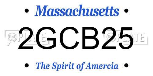 2GCB25 Massachusetts License Plate