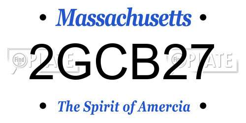 2GCB27 Massachusetts License Plate