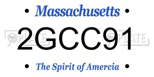2GCC91 Massachusetts License Plate